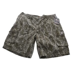 Mossy Oak Cargo Shorts Men 46 Green Camo Bottomland Vintage Hunting Outdoors NWT